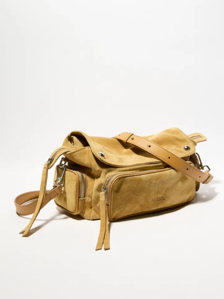 Suede multipocket bag - honey