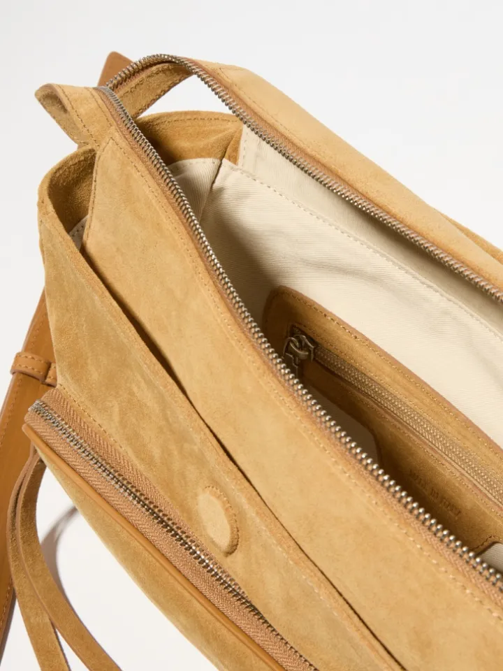 Suede multipocket bag - honey