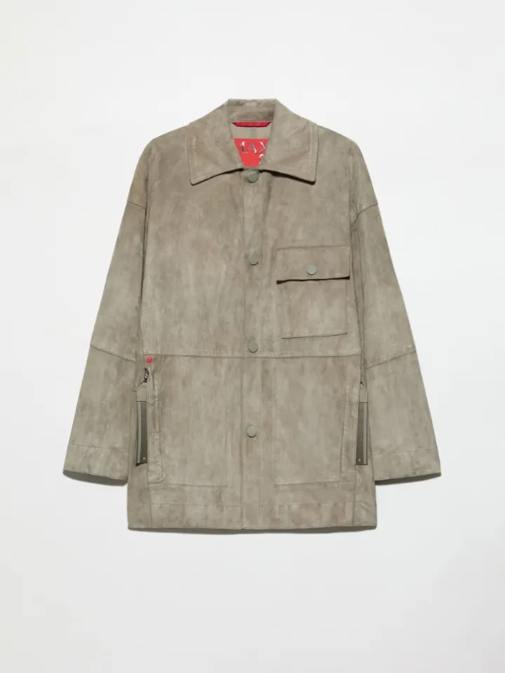 Suede shacket - sage