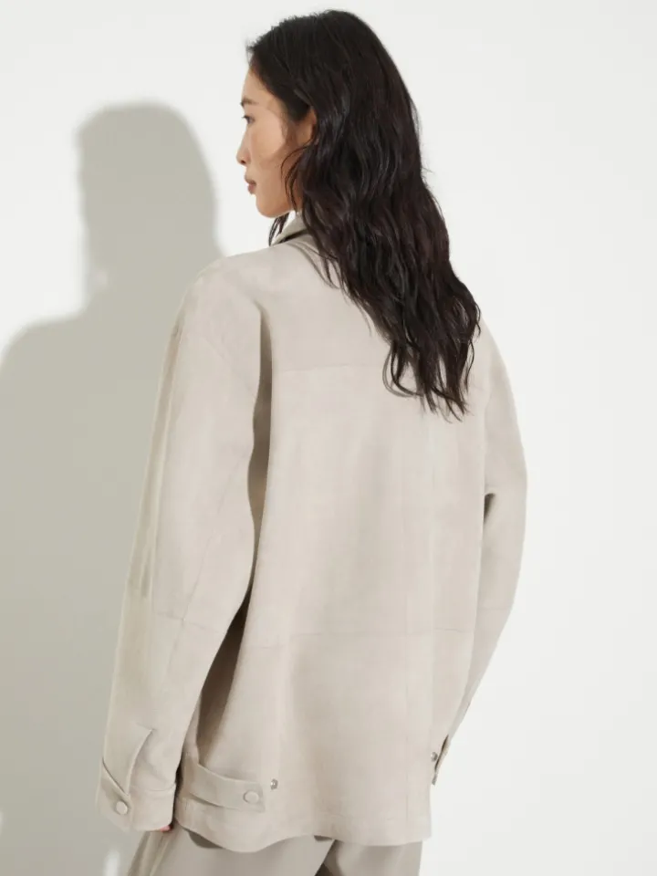 Suede shacket - turtledove