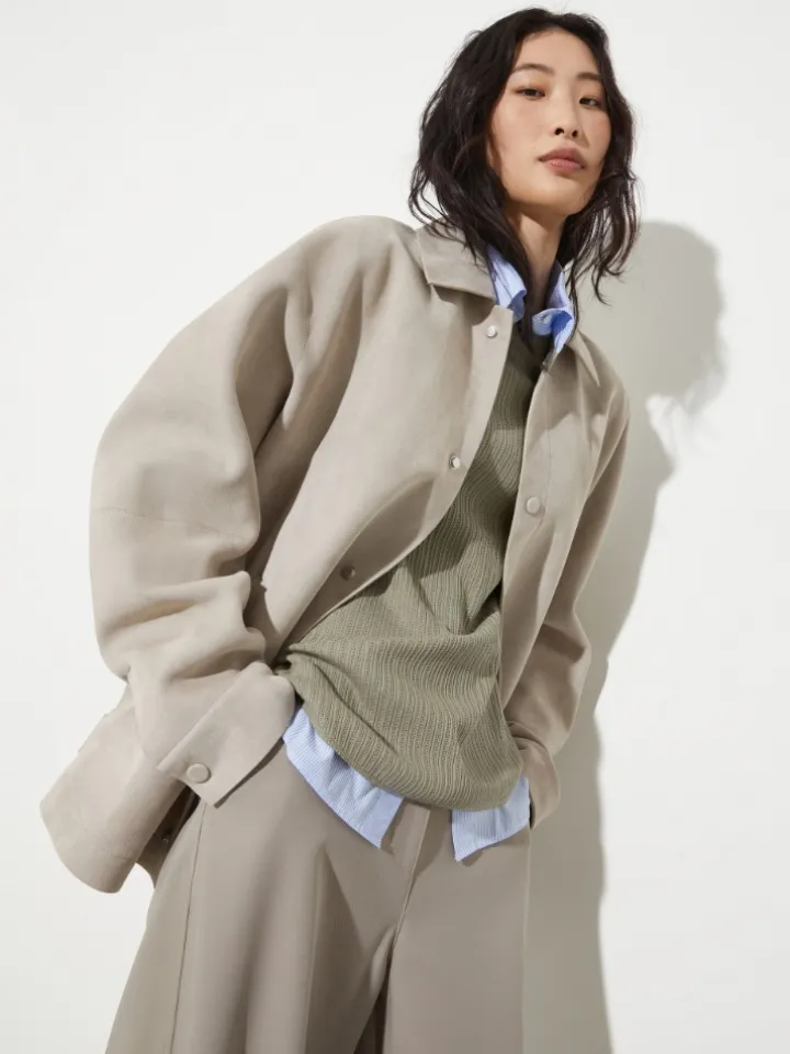 Suede shacket - turtledove