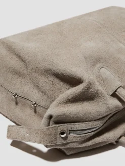 Suede tote bag - turtledove