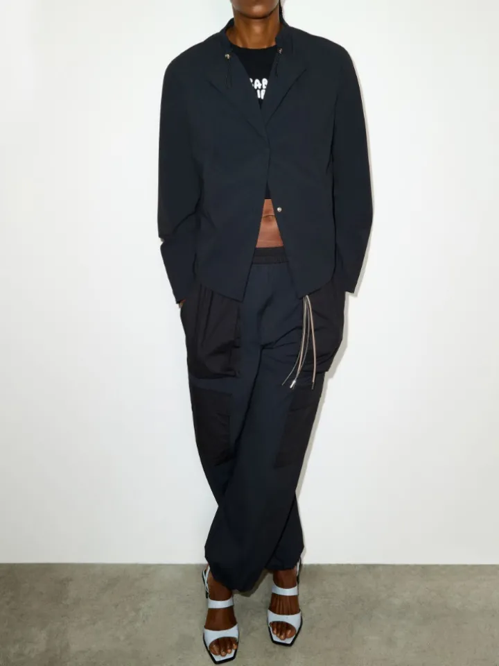Technical-jersey cargo trousers - black