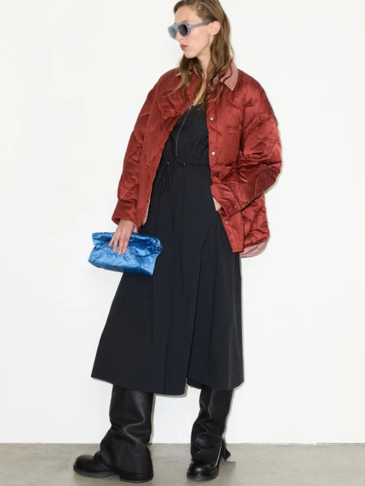 Technical-jersey midi dress - black