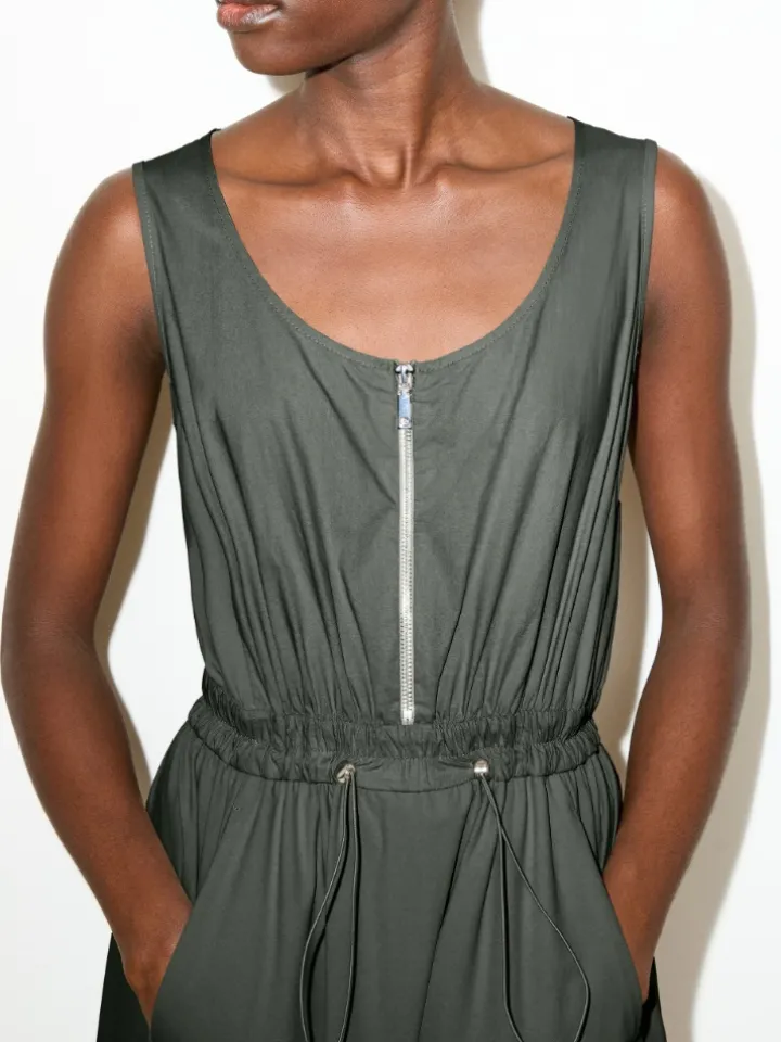 Technical-jersey midi dress - kaki
