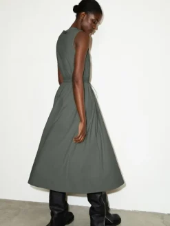 Technical-jersey midi dress - kaki