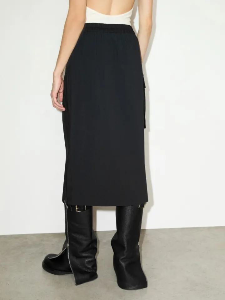 Technical-jersey pencil skirt - black
