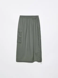 Technical-jersey pencil skirt - kaki