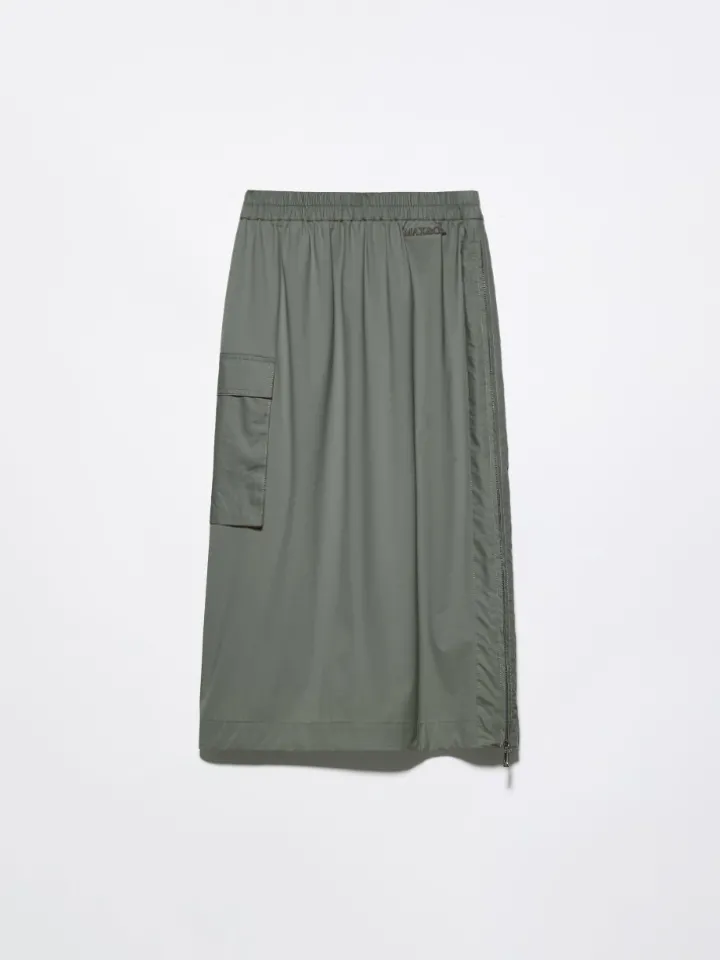 Technical-jersey pencil skirt - kaki