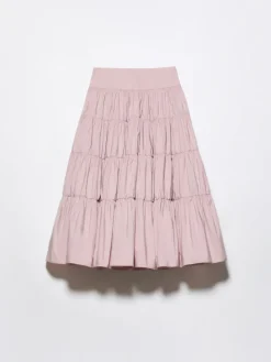 Tiered taffeta corolla skirt - pink