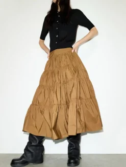 Tiered taffeta corolla skirt - buck