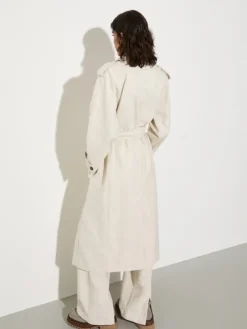 Undyed gabardine trench coat - wool white
