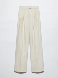 Undyed gabardine trousers - wool white