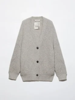 Undyed wool-blend cardigan - sand
