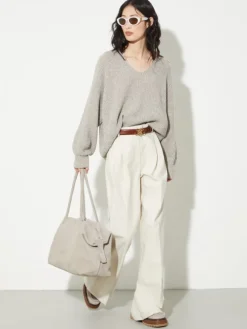 Undyed wool-blend jumper - sand