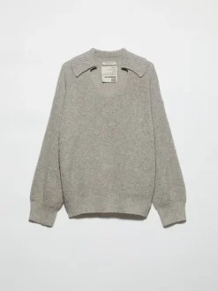 Undyed wool-blend jumper - sand