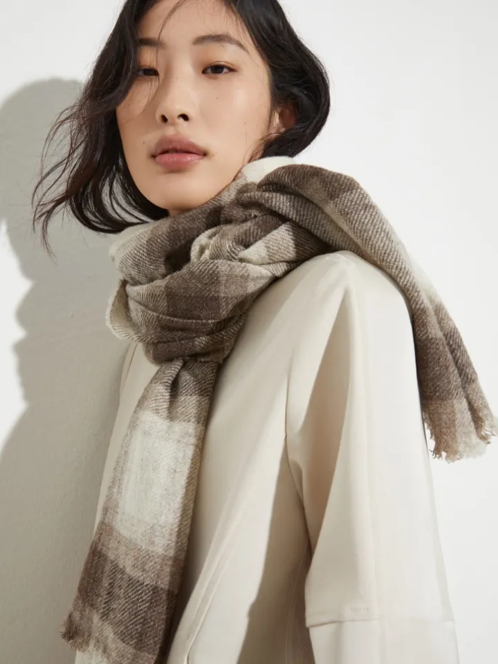 Undyed wool-blend stole - turtledove