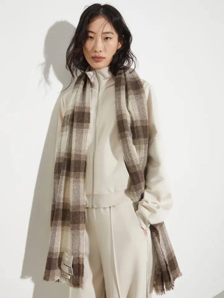 Undyed wool-blend stole - turtledove