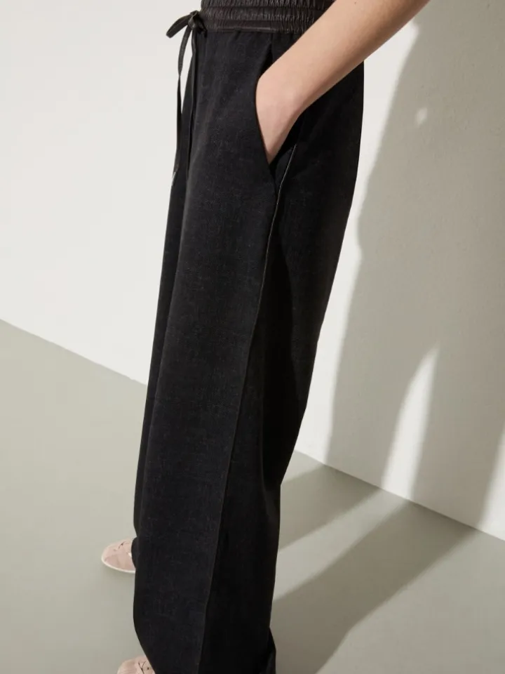 Washed-effect jersey joggers - dark grey
