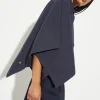 Water-repellent cotton cape - navy
