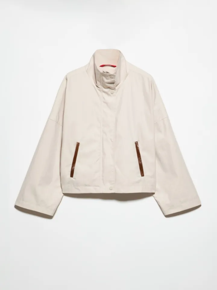 Water-repellent gabardine jacket - mother-of-pearl