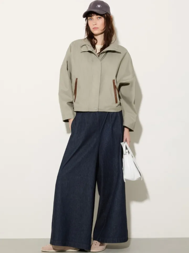 Water-repellent gabardine jacket - sage