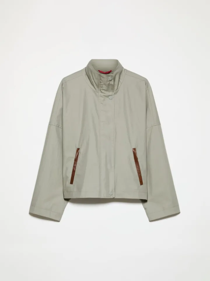 Water-repellent gabardine jacket - sage