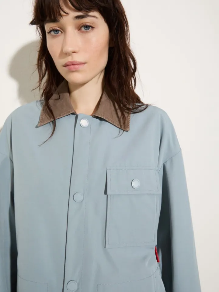 Water-repellent shacket - light blue