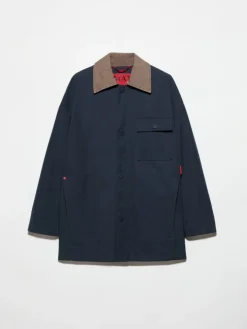 Water-repellent shacket - navy