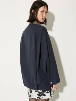 Water-repellent shacket - navy