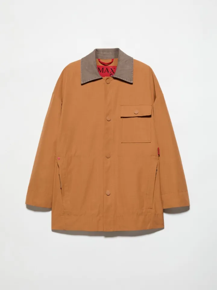 Water-repellent shacket - terra cotta