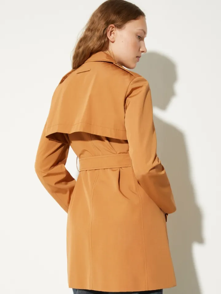 Water-repellent trench coat - terra cotta