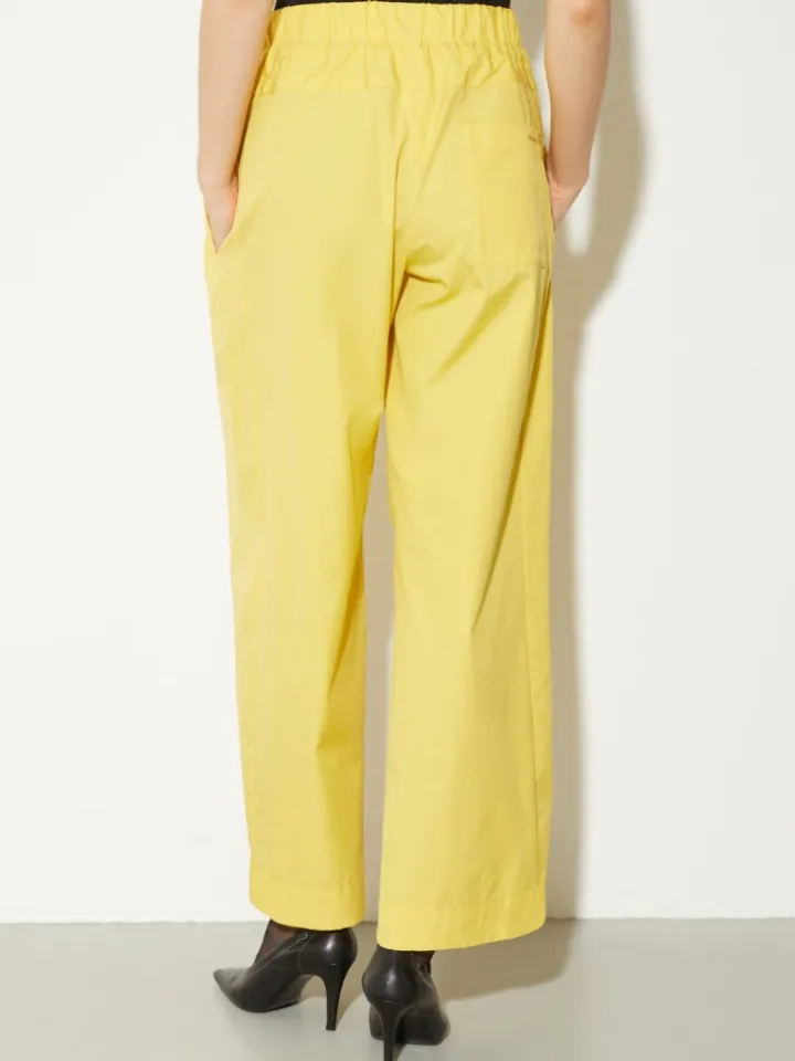 Wide-fit poplin trousers - light yellow