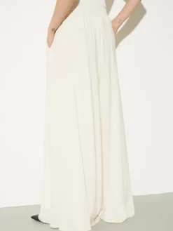 Wide-leg crepe-jersey trousers - ivory