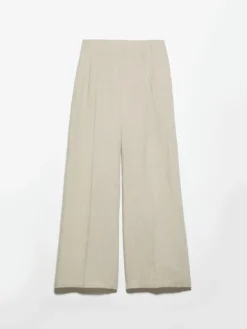 Wide-leg linen trousers - off-white