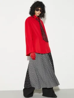 Wide tailored trousers - black