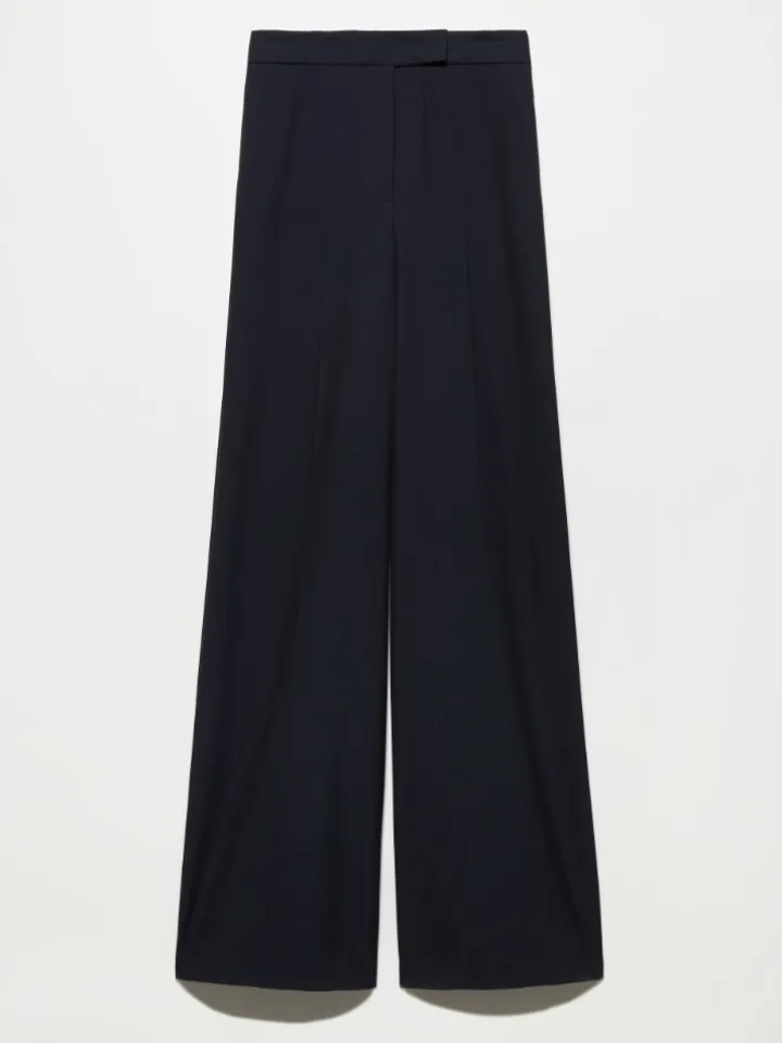 Wide tailored trousers - navy