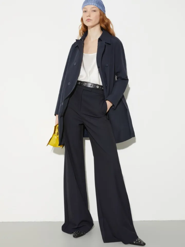 Wide tailored trousers - navy
