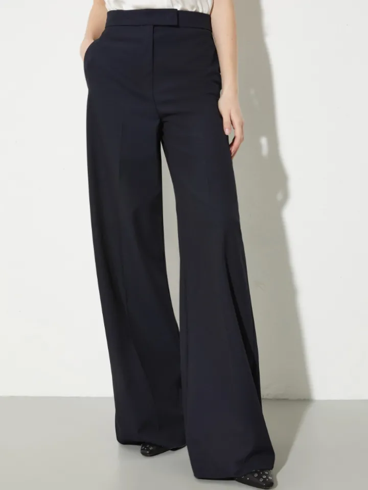 Wide tailored trousers - navy