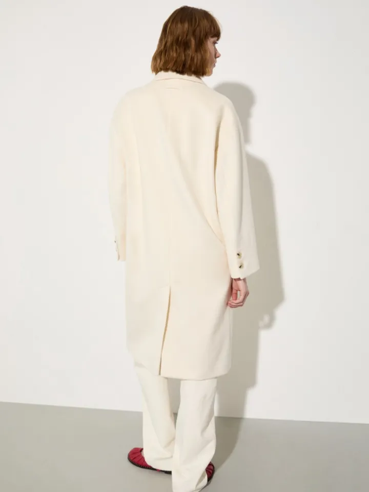 Wool and cashmere coat - white