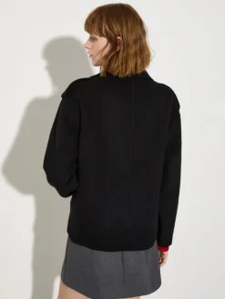 Wool biker jacket - black