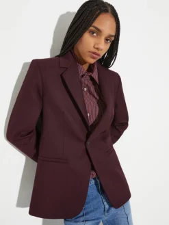 Wool-blend blazer - bordeaux