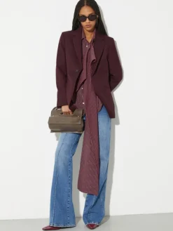Wool-blend blazer - bordeaux