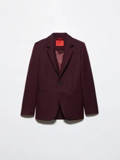 Wool-blend blazer - bordeaux