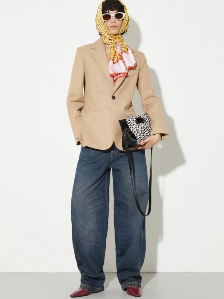 Wool-blend blazer - coffee