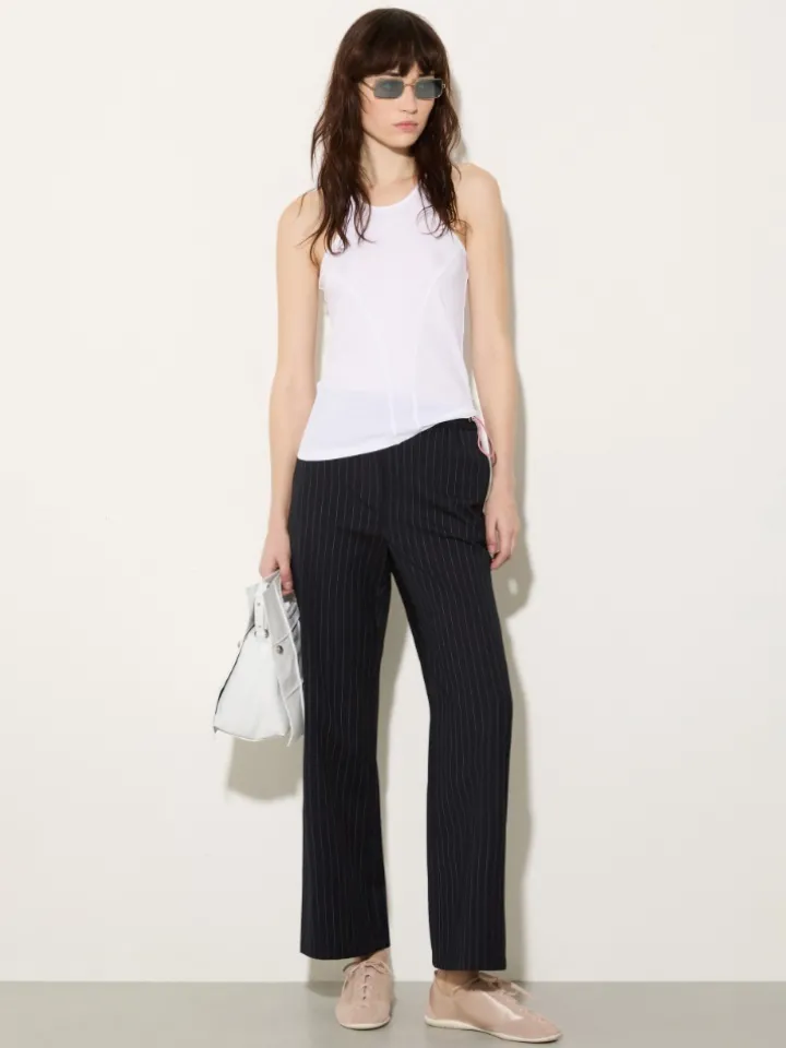 Wool-blend trousers - navy