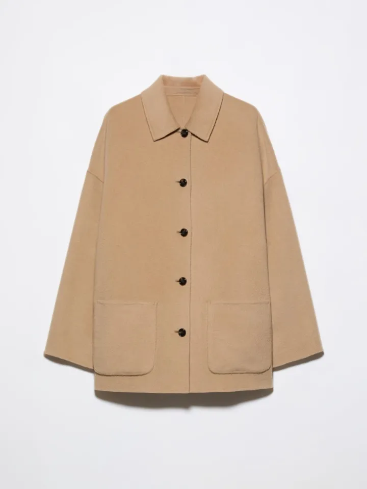 Wool shirt jacket - camel