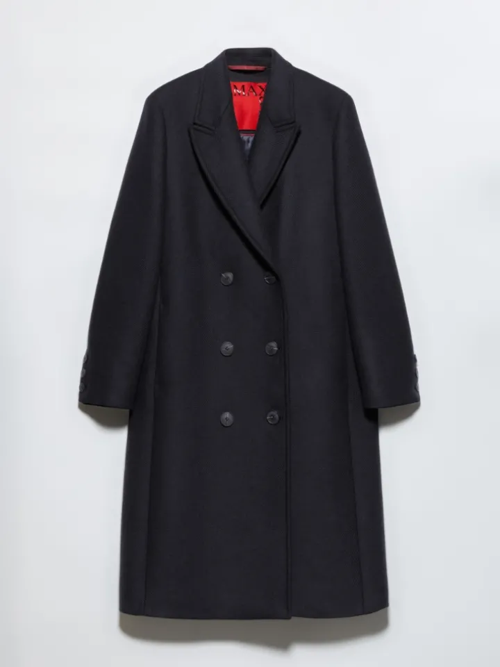 Wool-twill coat - navy